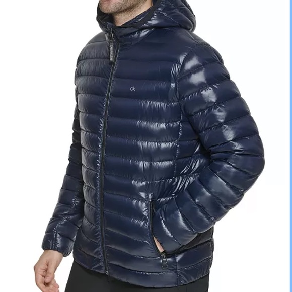 NWT CALVIN KLEIN Packable Down Jacket Hooded Zip Up - Picture 3 of 16